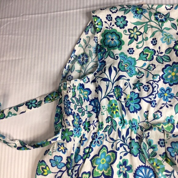 NWT Motherhood Maternity Linen  Sleeveless Cross Tank Top Floral Blue Size XL - Picture 8 of 12